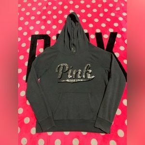 VS Pink bling script pullover Sz L